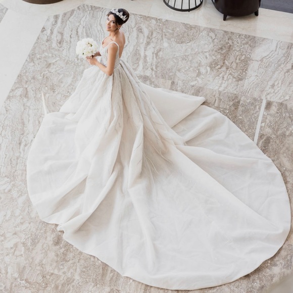 Steven Khalil Custom Wedding dress + veil Included - Picture 5 of 5